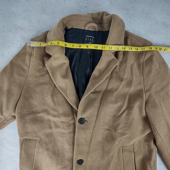 Urban Outfitters Men's Wool Blend Brown 3 Button 2 Pocket Trench Coat Size Large - Picture 8 of 15